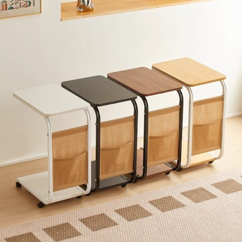 Desk Setup Minimalist - Tavolino Laterale Spostabile con Pochi Compartimenti,